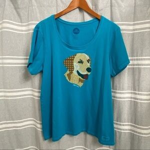LIFE IS GOOD / Dog Head Graphic Crusher Tee Classic Fit Size XL